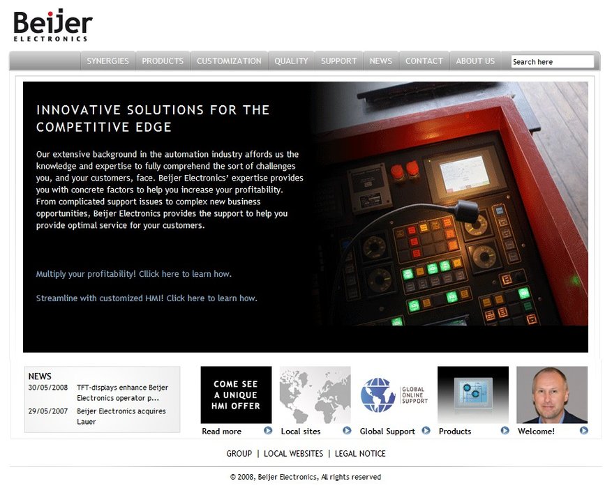 Beijer Electronics lança novo IHM website para construtores de máquinas